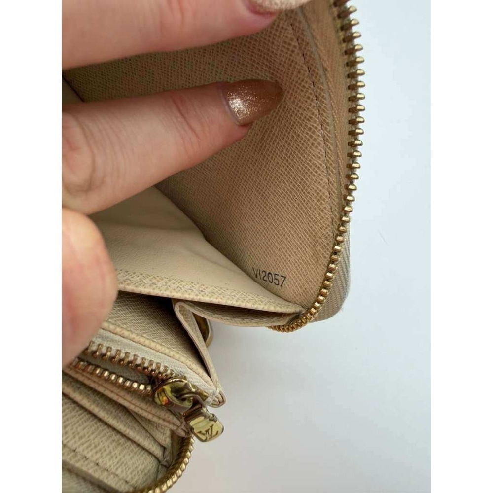 Louis Vuitton Damier Azur Zippy Wallet Long Zip Around Beige Auth - Picture 7 of 10